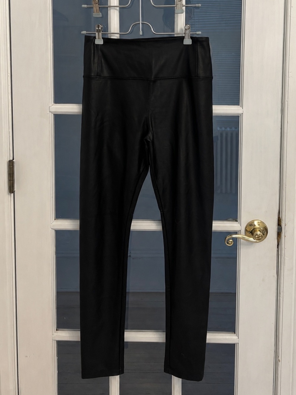 DAVID LERNER New York Women’s Black Faux Leather High Rise Leggings Size L